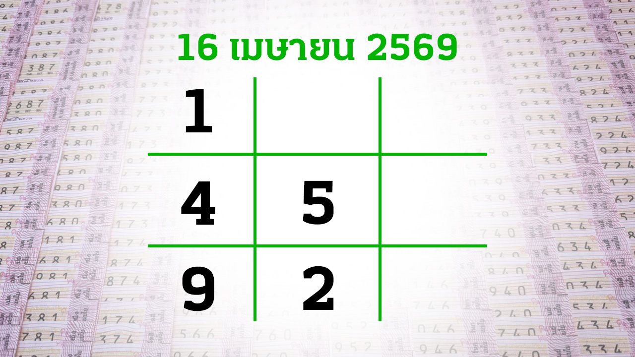 โค้งสุดท้ายหวย "เลขเด็ดงวดนี้" 16/4/69 ลุ้นโชคได้ที่ไทยรัฐทีวี-ไทยรัฐออนไลน์เกี่ยวกับหวย